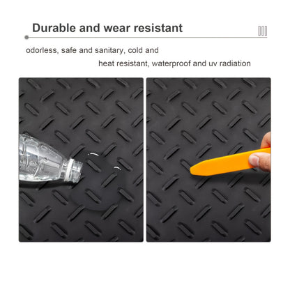 Trunk Cargo Liner Rubber Mat Universal Fit - All Weather Waterproof Trunk Mat with Seat Back Protector, Trim-to-Fit for Cars, SUV & Sedan