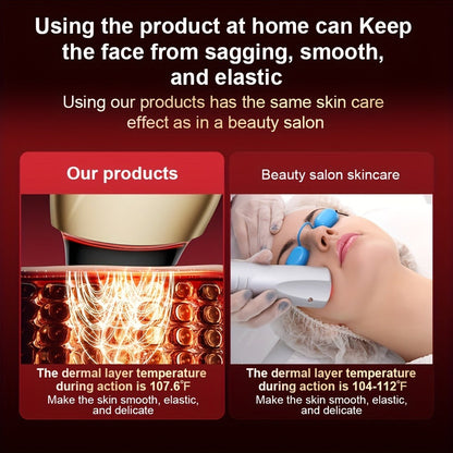 EMS Face Massager – 3-in-1 LED Light Therapy, Warm Heat & EMS Skin Tightening, USB Rechargeable Portable Facial Beauty Device for Anti-Aging, Collagen Boost & Glowing Skin, Home Spa Gift for Women
