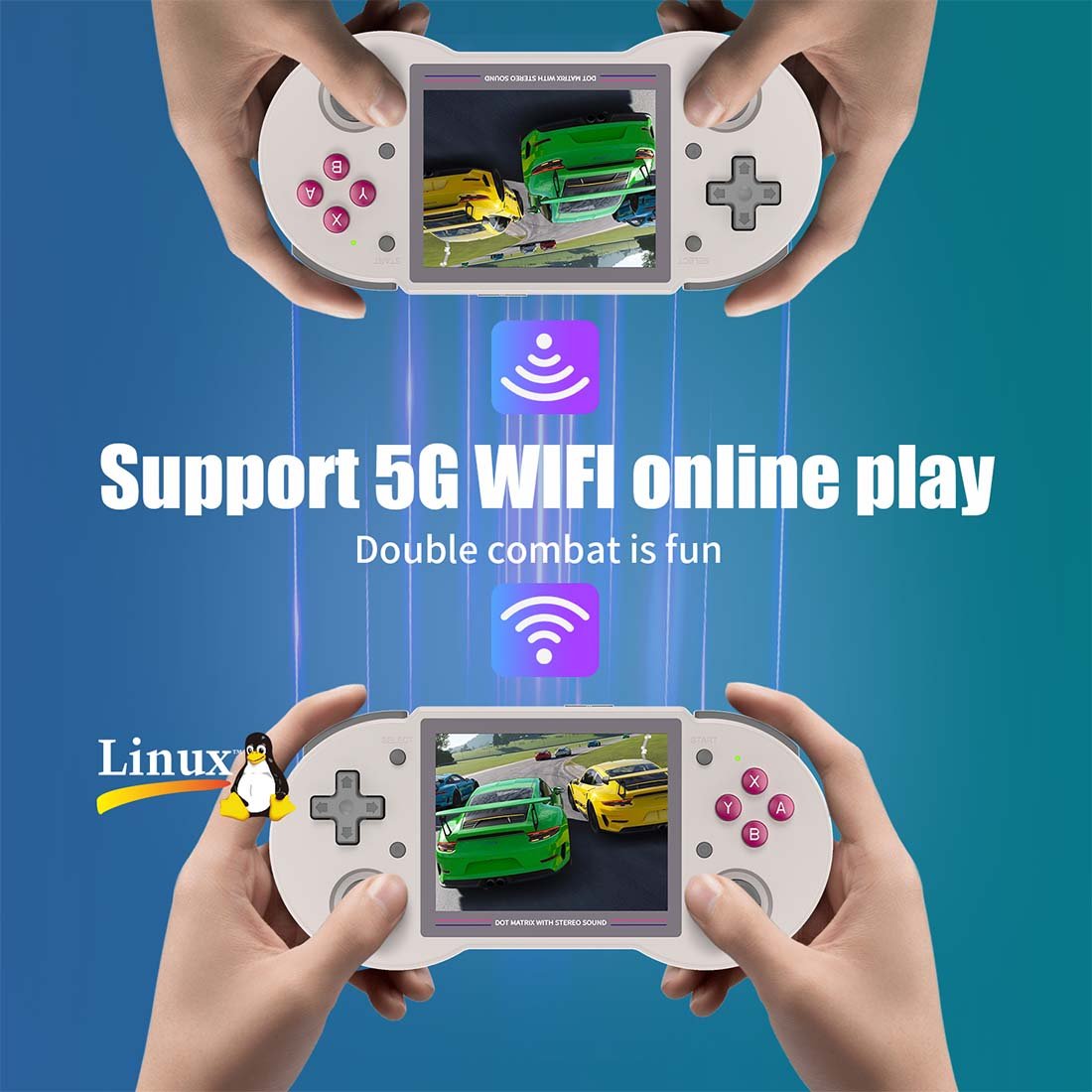 Anbernic RG353PS Handheld Game Console Linux RK3566 3.5-Inch 4:3 IPS HDMI Retro Emulator 3500mAh Plug and Play Wi-Fi Bluetooth