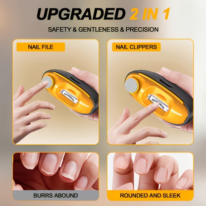 Electric Nail Clipper for Seniors Adults Kids - 4-in-1 Rechargeable Toenail Trimmer with 3 Speeds, LED Light, Nail Debris Collector & Grinding Function