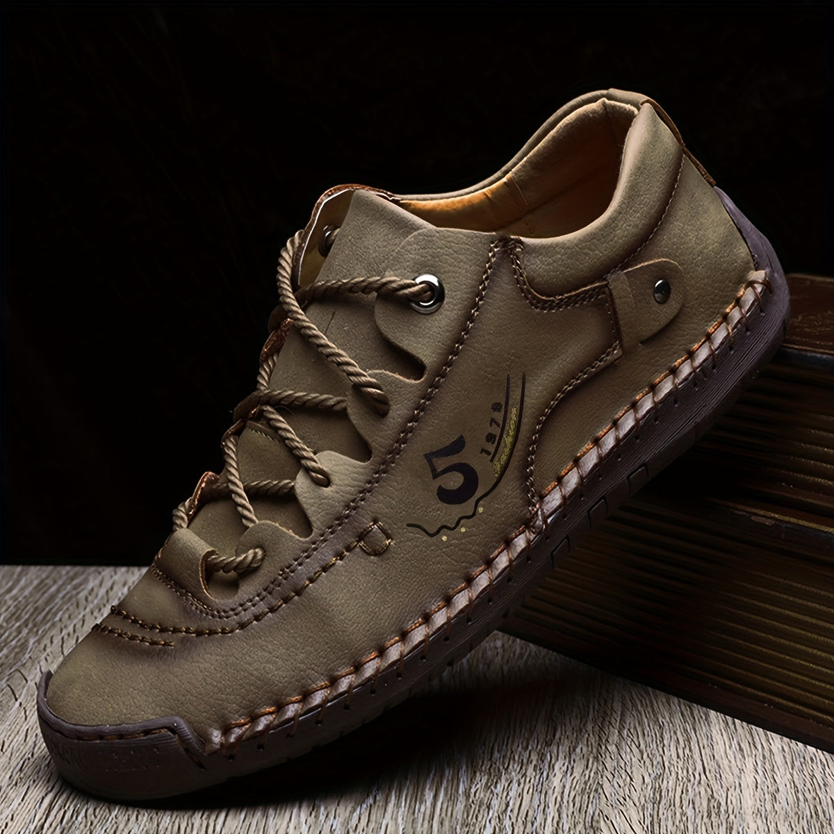 Men's Casual Walking Sneakers - Hand-Stitched Style
