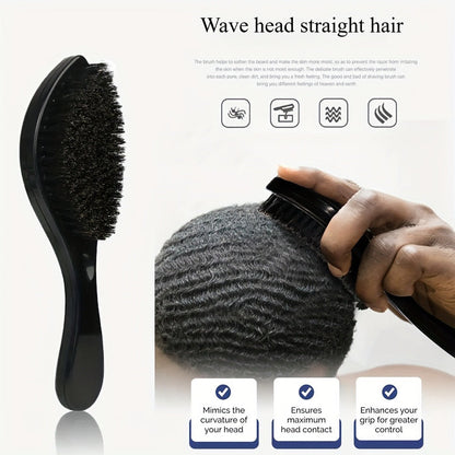 360 Wave Brush for Men with Heavy-Duty Nylon Bristles & Non-Slip ABS Handle — Professional Wave Training, Curl Defining & Updo Styling Tool for All Hair Types, 1pc or 5-Piece Set