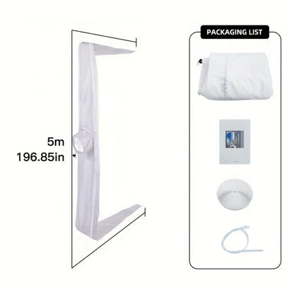 Portable AC Window Sealing Strip Universal | Adjustable Air Conditioner Exhaust Hose Seal Kit with Zipper & Adhesive | 4M 5M 220" 236" Sizes for All Portable Air Conditioners