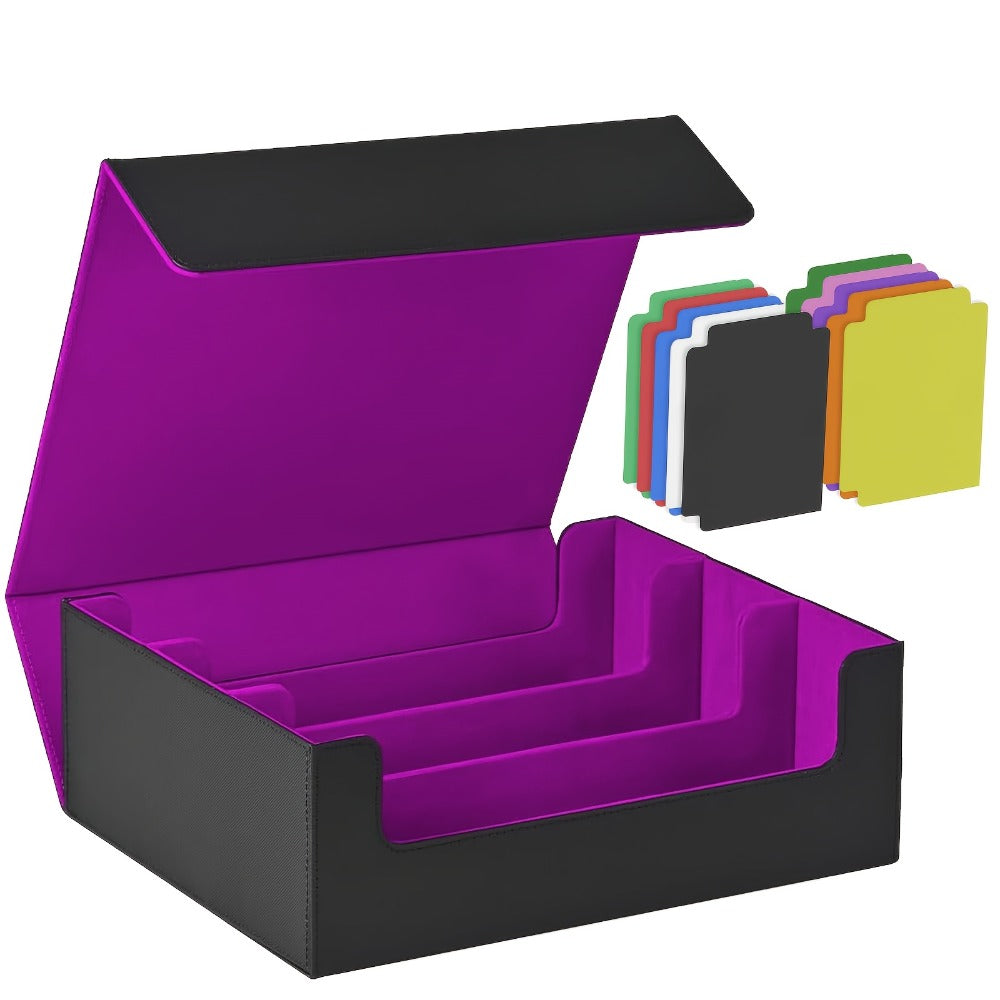 Trading Card Storage Box 1800+ Cards with 10 Dividers – Large Deck Case for Pokemon TCG, MTG Commander, Sports Cards – Multiple Colors, Fits Sleeved Cards