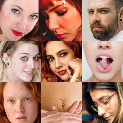 Professional Piercing Kit 120pcs – Complete Body Piercing Set with Stainless Steel Needles, Clamps, Gloves & Jewelry for Ear, Nose, Septum, Belly Button, Lip & Tongue