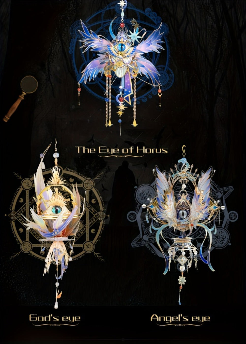 3D Metal Puzzle Model Kit – God's Eye & Angel's Eye MU Assembly, Laser-Cut DIY Craft, Artistic Home & Office Decor, Unique Birthday Gift for Adults, Teens, Girlfriend Boyfriend