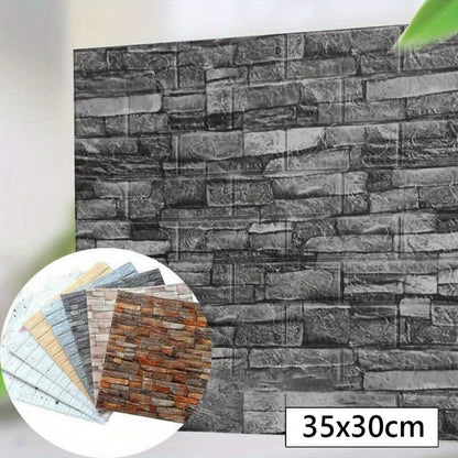 3D Peel and Stick Wood Grain Wallpaper Panels 50/100pcs - Self-Adhesive Waterproof PVC Foam Wall Tiles, Anti-Collision Textured Wall Decor for Bedroom Living Room Kitchen DIY Renovation Cut-to-Fit