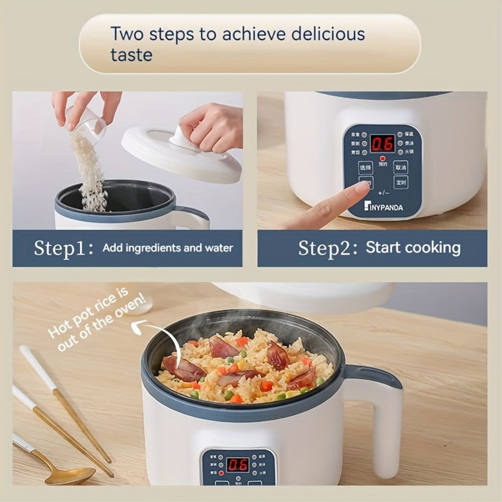 Electric Hot Pot 1.7L Multifunctional | 6 Cooking Modes Steam & Cook Non-Stick Mini Electric Cooker with Overheat & Dry Protection for 1-2 People – Rice, Soup, Noodles & More, Single & Double Layer