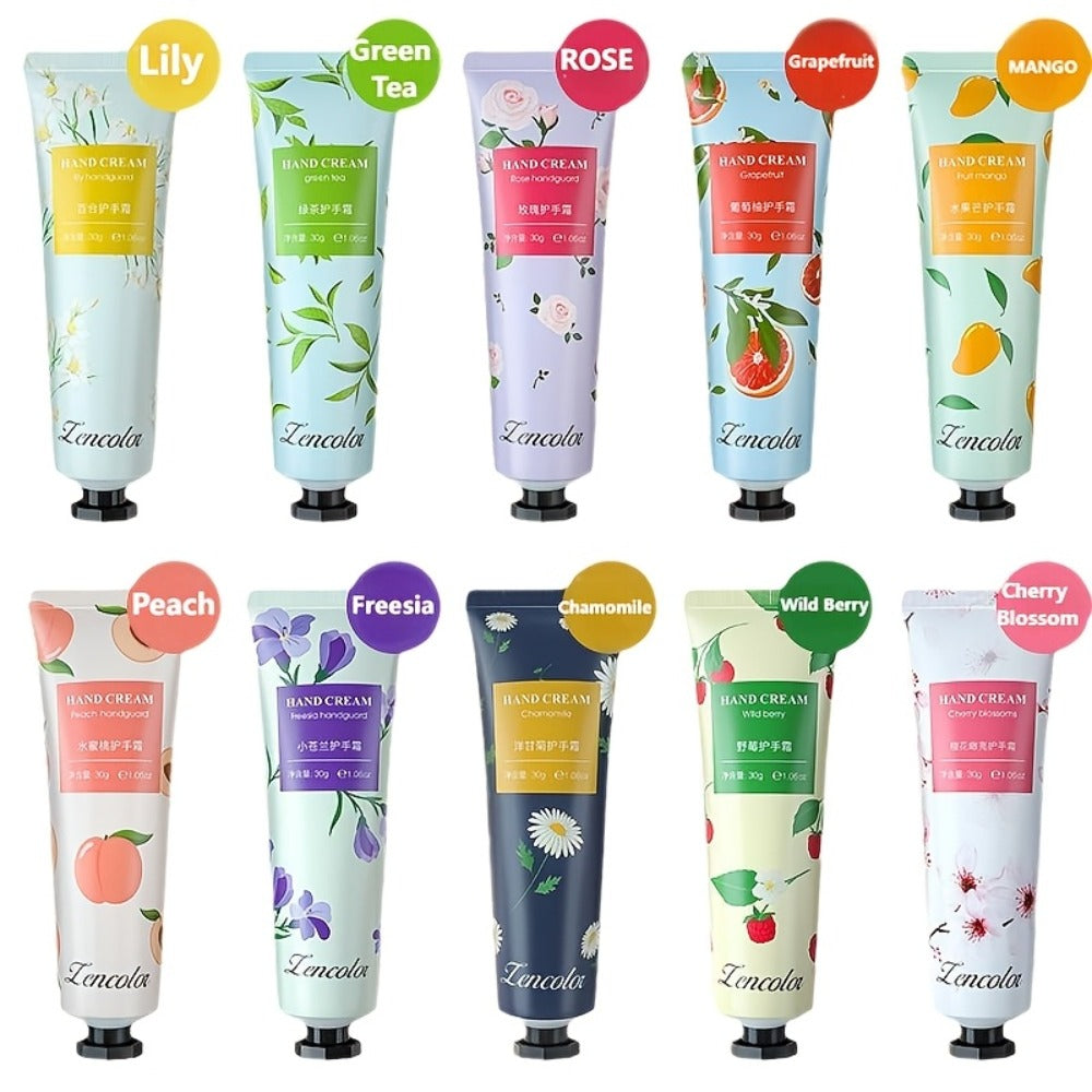Hand Cream Gift Set 10pcs – Scented Shea Butter Mini Travel Size Moisturizer, Non-Greasy Fast-Absorbing Formula for Dry & Cracked Hands, Perfect Holiday & Mother's Day Gift
