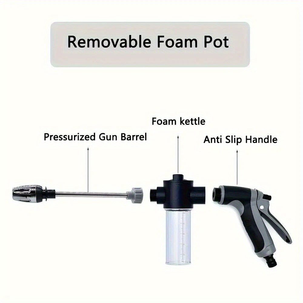 High Pressure Car Wash Gun with Long Extension Rod – Adjustable Spray Nozzle, Leak-Proof Connector, Fits Garden Hose – Car Truck RV & Garden Cleaning Wand