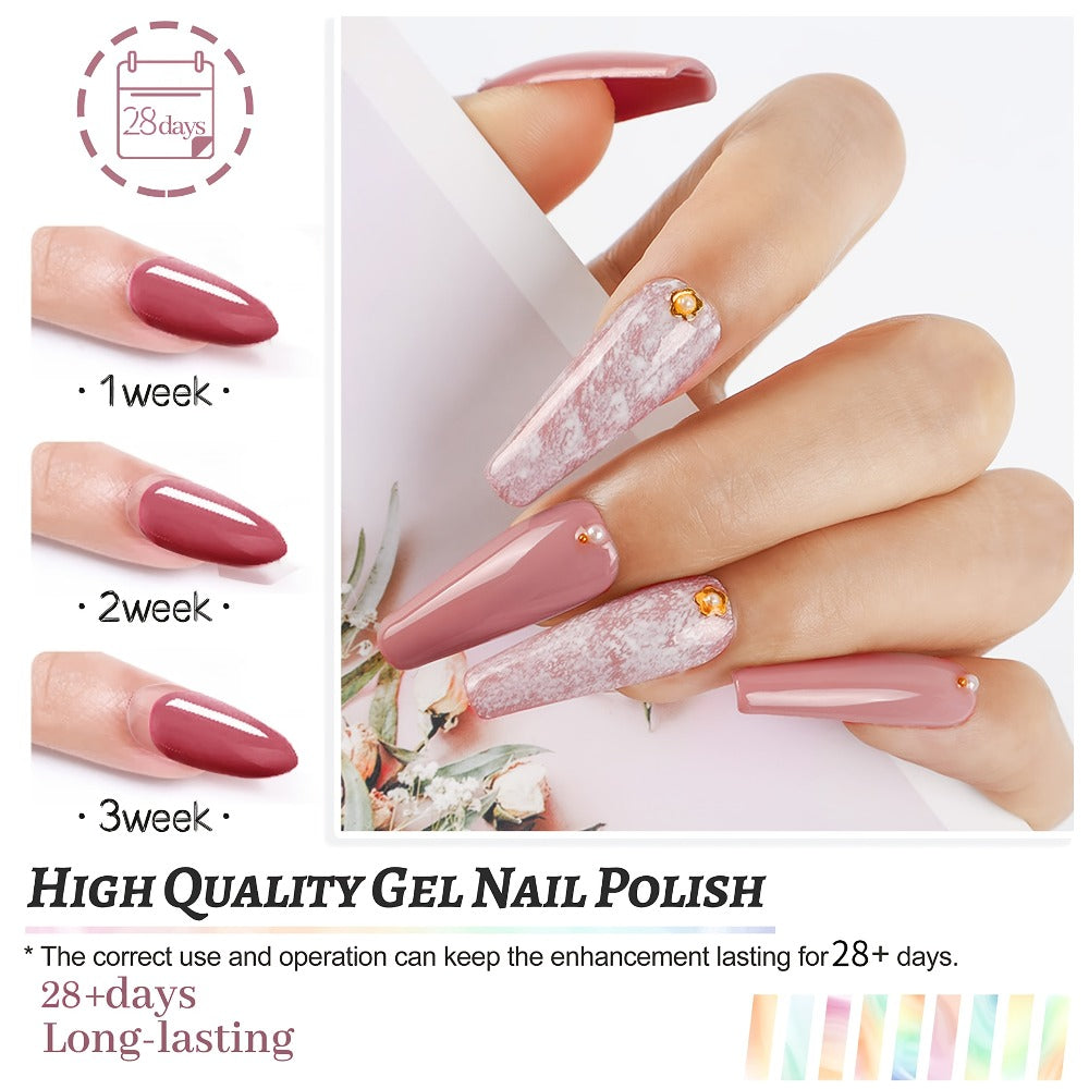 Gel Nail Polish Set 36Pcs – 32 Colors Kit with Base Coat Glossy Matte & Glitter Top Coat, Green Blue Red Pink Collection, UV LED Soak-Off Gel Polish Gift Set for Women