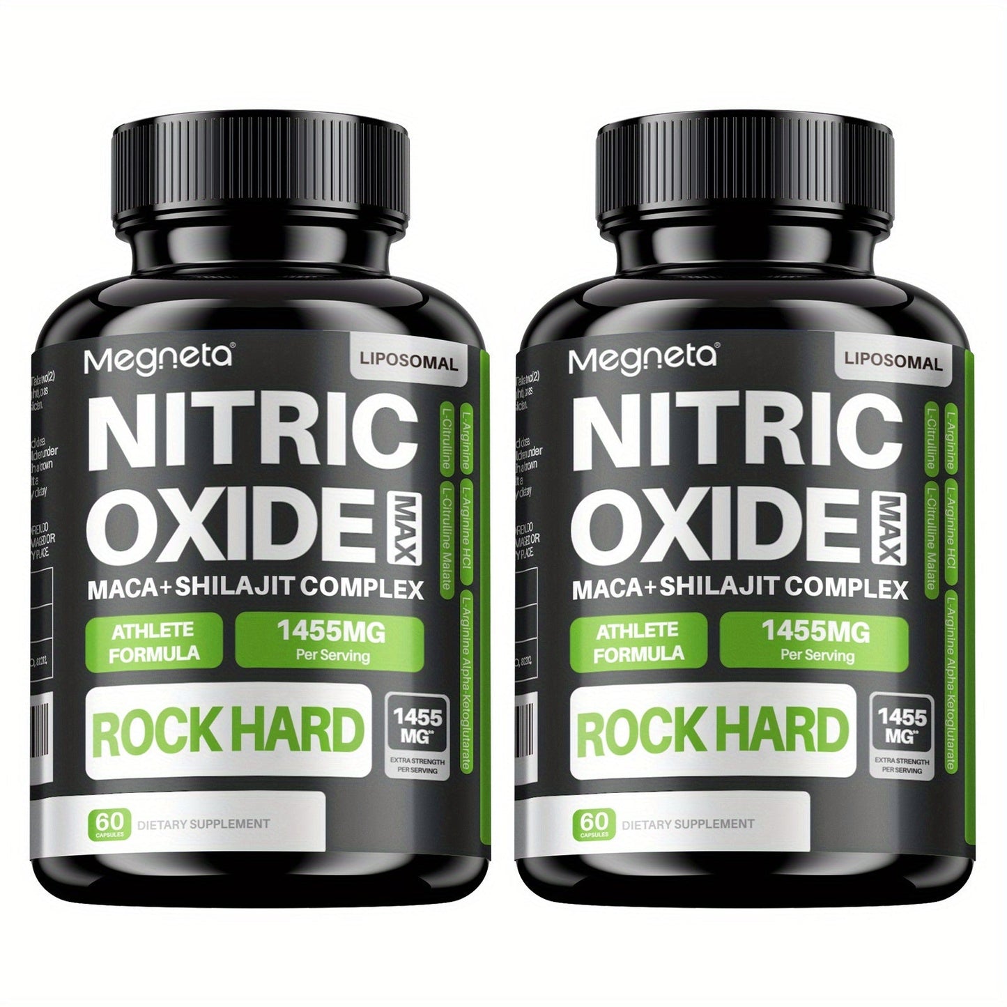 L-Arginine & L-Citrulline Nitric Oxide Supplement for Men - Boosts Blood Flow, Muscle Pump, Energy, Focus & Cardiovascular Health - Stimulant-Free Men's Daily Vitality Capsules 60 Count