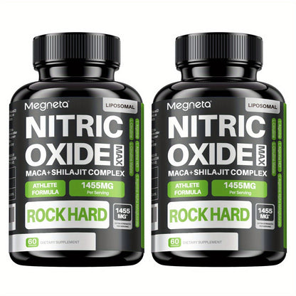 L-Arginine & L-Citrulline Nitric Oxide Supplement for Men - Boosts Blood Flow, Muscle Pump, Energy, Focus & Cardiovascular Health - Stimulant-Free Men's Daily Vitality Capsules 60 Count