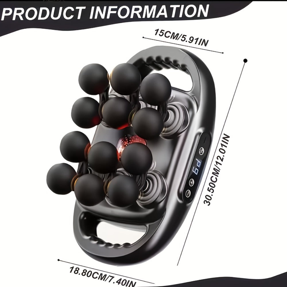 Fascia Gun Multi-Head Deep Tissue Massager – 9 High-Frequency Modes for Leg, Waist, Back & Hip Muscle Relief | Ergonomic Compact Design with High-Performance Motor for Fitness Recovery