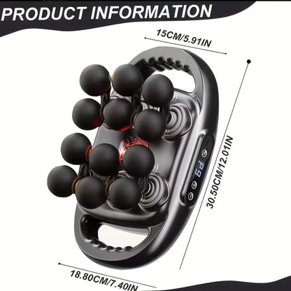 Fascia Gun Multi-Head Deep Tissue Massager – 9 High-Frequency Modes for Leg, Waist, Back & Hip Muscle Relief | Ergonomic Compact Design with High-Performance Motor for Fitness Recovery