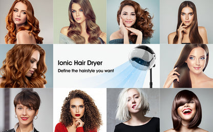 Ionic Floor-Standing Hooded Hair Dryer 1875W — Adjustable Height Professional Salon Hood Dryer for Deep Conditioning, Natural Hair, Roller Sets & Color Processing, 4 Colors