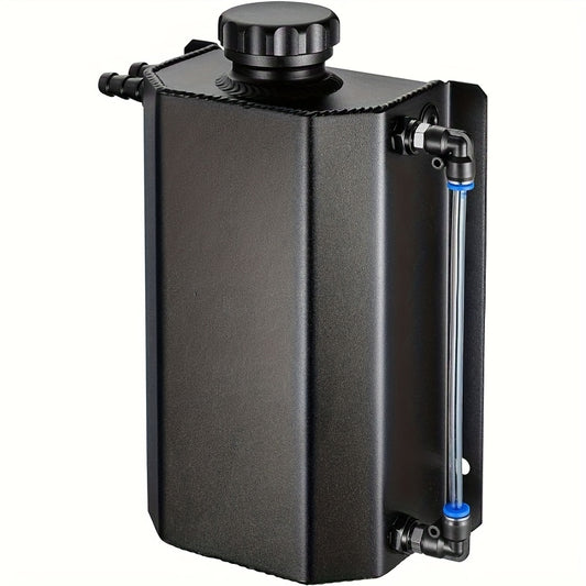 Coolant Overflow Reservoir Tank 67.63oz Expansion Catch Can Universal Radiator Reservoir Polished Aluminum Silver
