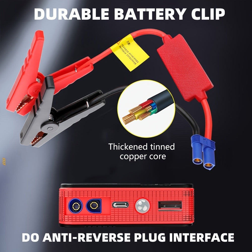 Portable Car Jump Starter Power Bank 200A Peak – 12V Emergency Battery Booster for Gas Engines Under 2.0L, USB & Type-C Charging, LED Light, Lithium Battery, Compact 460g Design