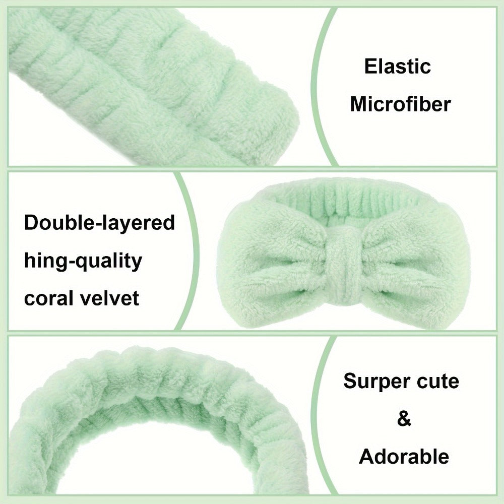 Spa Headbands for Washing Face 52 Pack Bulk Set – Soft Coral Fleece Bow Headband in 13 Colors for Women Skincare Makeup Shower Facial Slumber Party Bachelorette Salon Esthetician Supplies