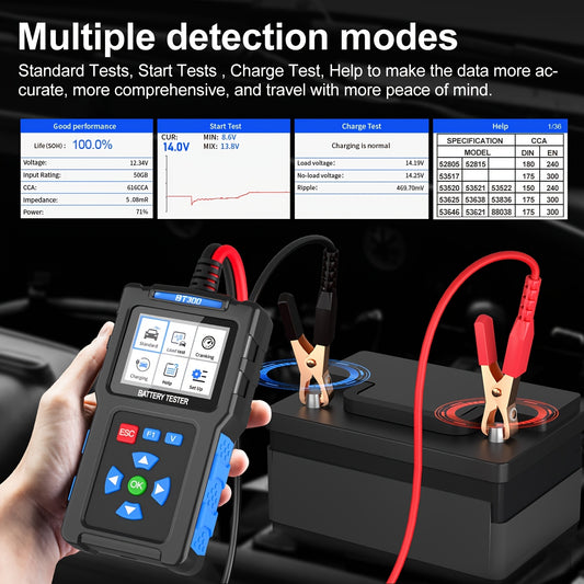 Battery Load Tester 12V Automotive, 20-2000 CCA Automotive Battery Tester And Alternator Tester for 24V Vehicles, BT300