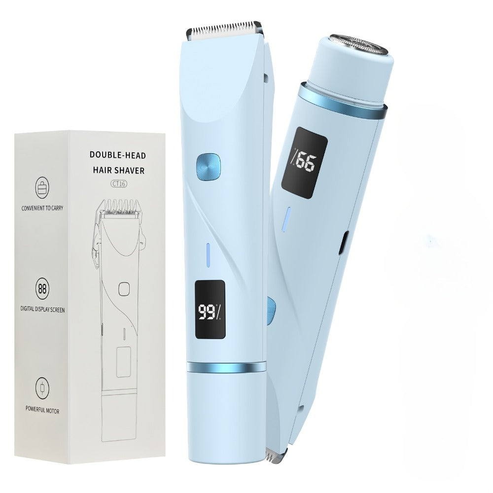 Electric Bikini Trimmer for Women 2-in-1 Dual Head with Digital Display — Wet & Dry Painless Hair Removal for Bikini Line, Legs & Underarms, Rechargeable Cordless Shaver
