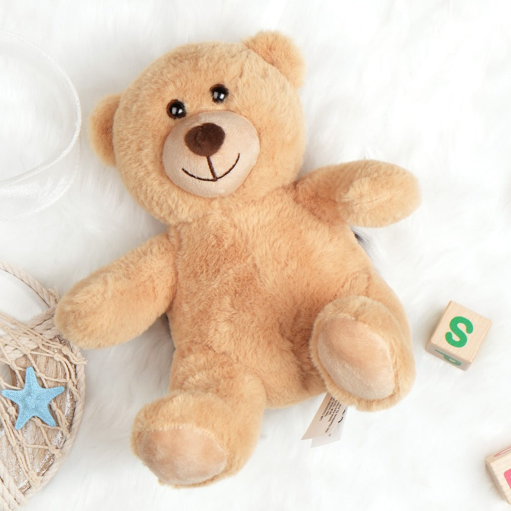 Teddy Bear Bulk Set 5 Pack 8 Inch Small Brown Soft Plush Stuffed Animals with Safe Lock-Washer Eyes Baby Shower Party Favor Decoration Gift for Kids Girls Boys Christmas Valentine