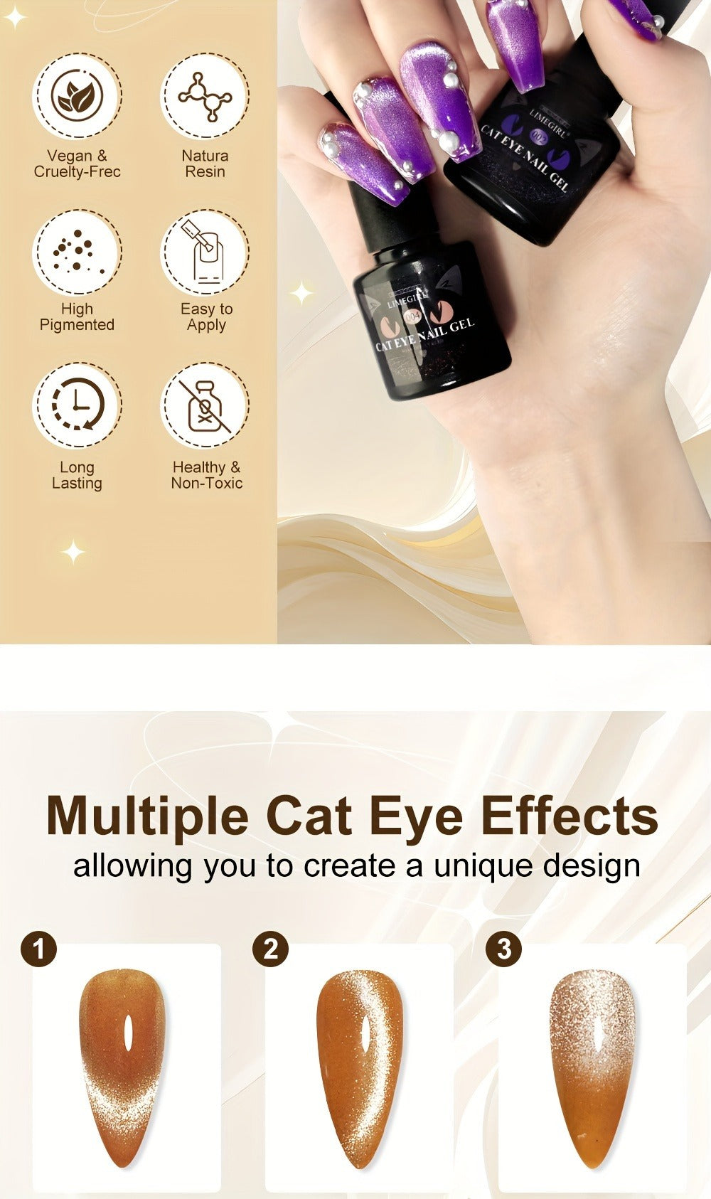 Cat Eye Gel Polish 8ml Holographic Chameleon Flash — Magnetic Sand 3D Color-Shifting Semi-Permanent UV LED Gel Varnish for Salon & Home DIY Nail Art, Gift for Women