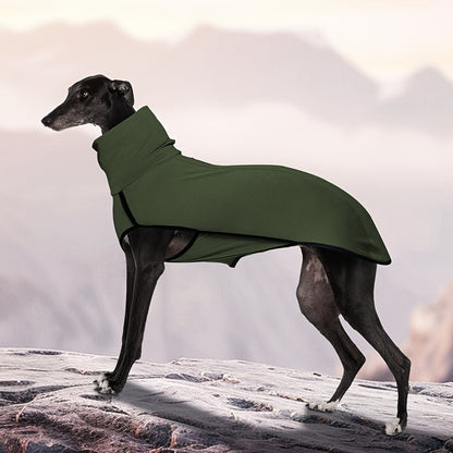 High Neck Dog Coat Warm Pullover – Solid Color Woven Polyester Pet Jacket, Machine Washable, All-Season Fall & Winter Dog Apparel for Small Medium Large Breeds, Colors: Burgundy, Navy, Green, Sizes XL–4XL