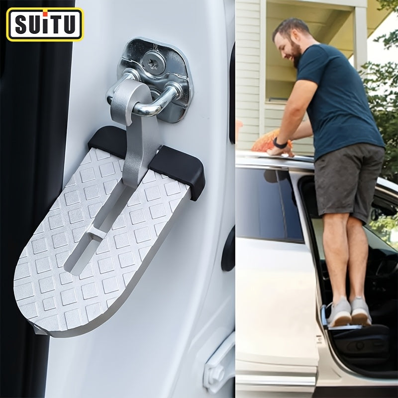 Car Door Step Hook, Heavy-Duty Roof Access Pedal for Suv/Truck/for Jeep, Anti-Slip Aluminum Step Ladder with Glass Breaker, Easy Rooftop Access for Camping, Cargo & Cleaning
