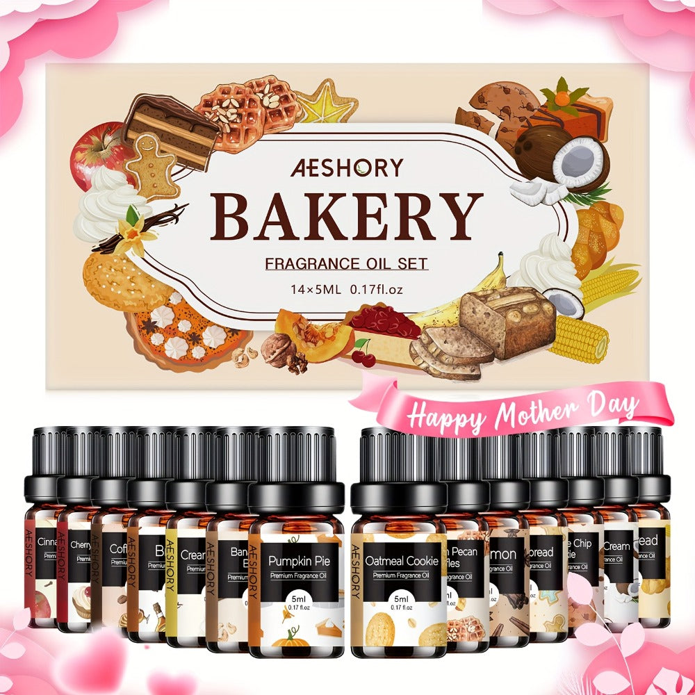 Essential Oil Gift Set 14pcs – Bakery, Fruity & Floral Fragrance Oils for Diffuser & Candle Making | Valentine's Day, Birthday & Holiday Gift