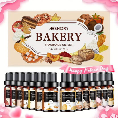 Essential Oil Gift Set 14pcs – Bakery, Fruity & Floral Fragrance Oils for Diffuser & Candle Making | Valentine's Day, Birthday & Holiday Gift