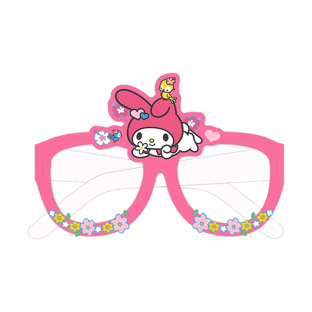 Sanrio Photo Booth Glasses Props 12 Pcs Hello Kitty Kuromi My Melody Cinnamoroll Gudetama – Licensed Paper Party Eyewear for Birthday Party Favors, Holiday Celebrations, Kawaii Themed Events & Seasonal Decor