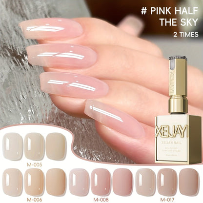Nude Pink Gel Nail Polish Set 4 Colors High Saturation Opaque Full Coverage - Long Lasting LED UV Cured Salon Quality Frame Bottle Nail Gel Kit for Home & Salon DIY Manicure Women Nail-Safe Formula