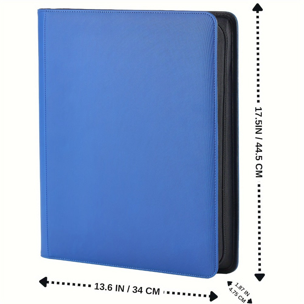 Trading Card Binder Ringless 16 Pocket – Double-Sided Side-Loading Zipper Card Album for Pokemon MTG TCG Sports Cards K-pop Photocards Large Capacity Collector Folder