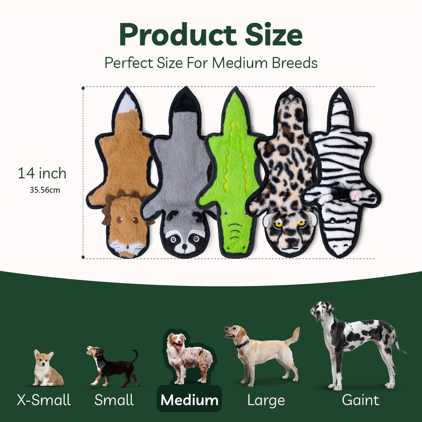 Crinkle Squeaky No Stuffing Dog Toys 5 Pack - Dual Sound Plush Chew Toys for Aggressive Chewers, 6 Tough Layer Durable Teething Toys for Small Medium Large Dogs, Safe Embroidered Eyes, Animal Designs
