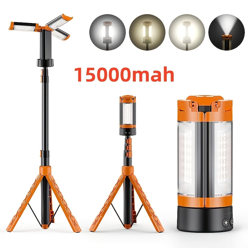 Rechargeable Camping Light with Stand 15000mAh 20000mAh High Capacity LED Tent Lamp - Portable Battery Powered Lantern for Camping Hiking Fishing Power Outages Emergency Outdoor Use