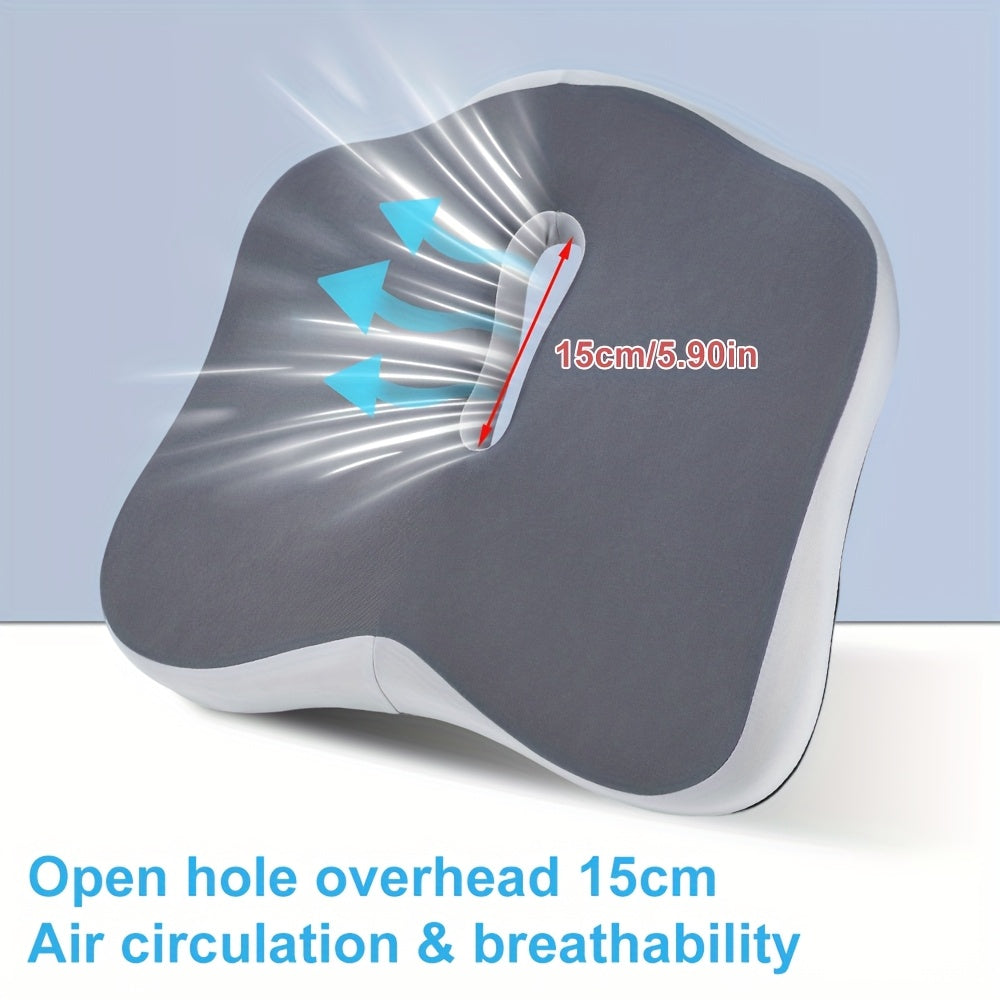 1pc of Ergonomic Memory Foam Cushion for Coccyx Support - Designed for Office Chairs, Washable, And Provides Comfort for Wheelchairs And Car Seats with a Soft Seat Pad