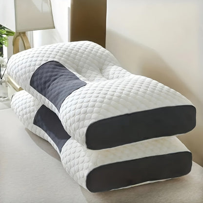 Ergonomic Neck Pillow 2-Pack Adjustable Cervical Support Pillow for Side Back Sleepers Contoured Memory Foam Neck Pillow Travel Home Sleeping
