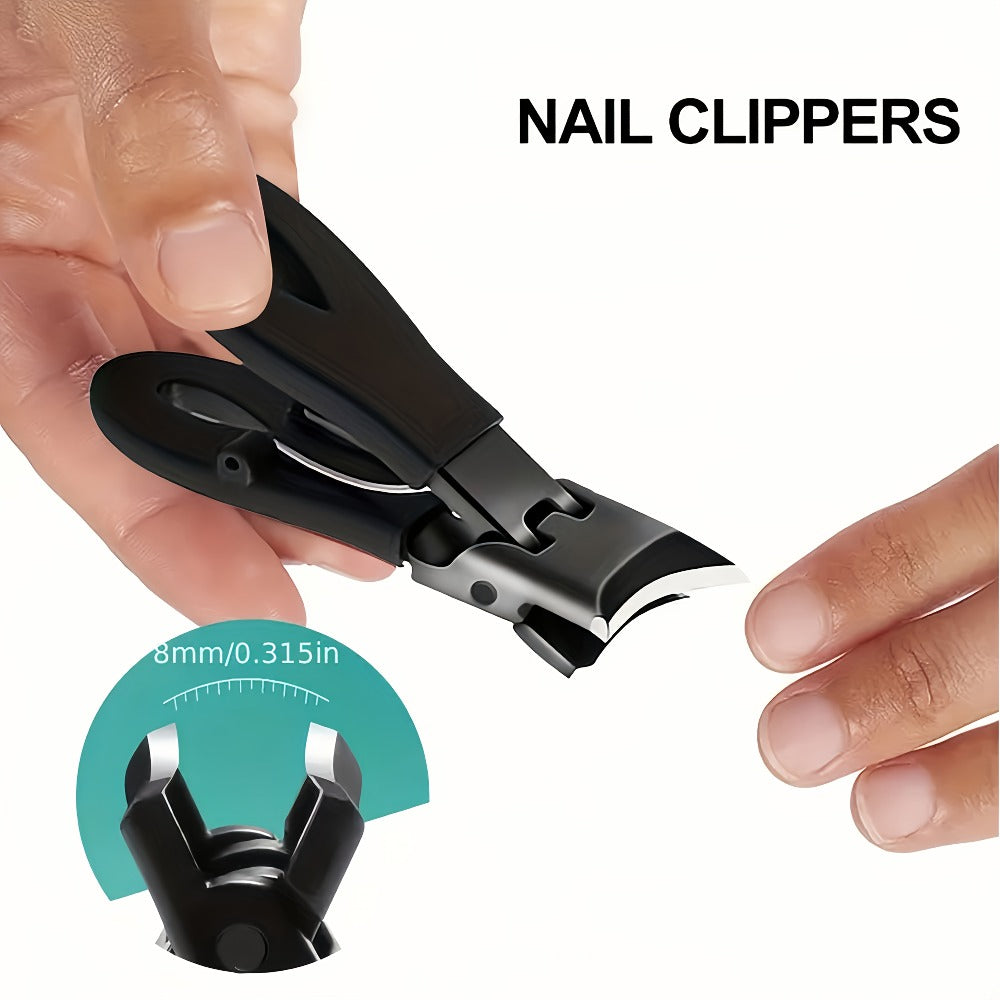 Large Opening Diagonal Blade Toenail Clippers for Thick Nails 5-Piece Set Heavy Duty Stainless Steel Ingrown Toenail Clipper with Nail File for Seniors Men Women Big Toe Cutter Kit