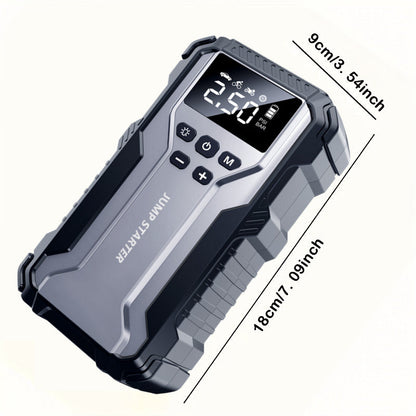 Car Jump Starter Portable Emergency Power Bank with LED Flashlight SOS Air Pump for Small Vehicles Roadside Emergency Kit