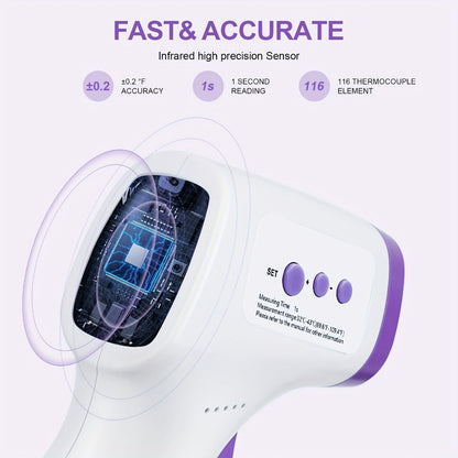 Non-Contact Forehead Thermometer Digital Infrared – 1-Second Instant Reading, Fever Alarm, 3-in-1 Forehead & Object Mode, FSA HSA Eligible, Silent & Memory Mode, 3 Backlights
