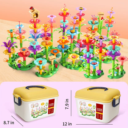 Flower Garden Building Toys for Kids 235 Pieces – STEM Educational Activity Brick Set Creative Floral Construction Toy for Boys & Girls Ages 3+, Best Birthday Easter Christmas Holiday Gift