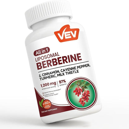 Berberine Supplement with Ceylon Cinnamon, Beet Root & Turmeric — Blood Sugar Support, Metabolic Health, Mood & Focus Formula | Daily Wellness Capsules for Men & Women | 30-Day Supply | 1 or 2 Bottle