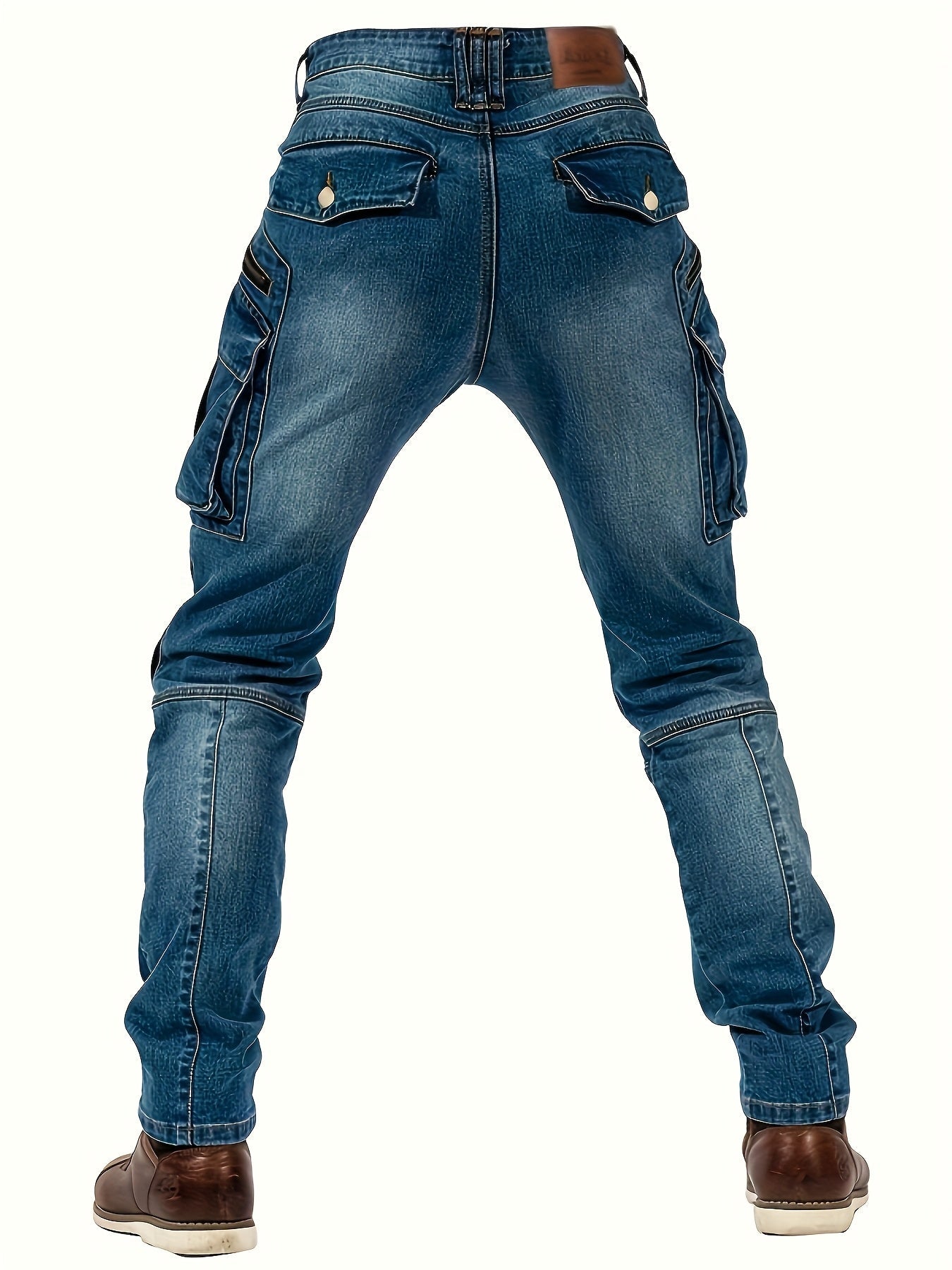 Men's Straight Leg Jeans - Vintage Wash Clean Finish Streetwear