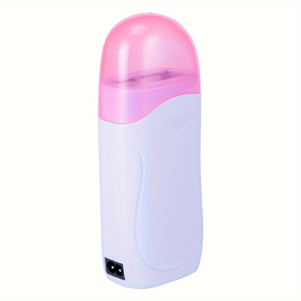 Wax Warmer Roller Kit for Hair Removal — Portable Electric Roll-On Soft Wax Heater for Women & Men, At-Home & Salon Waxing, Smooth Glide Applicator, Travel-Friendly (Light Pink/Green/Blue/White)