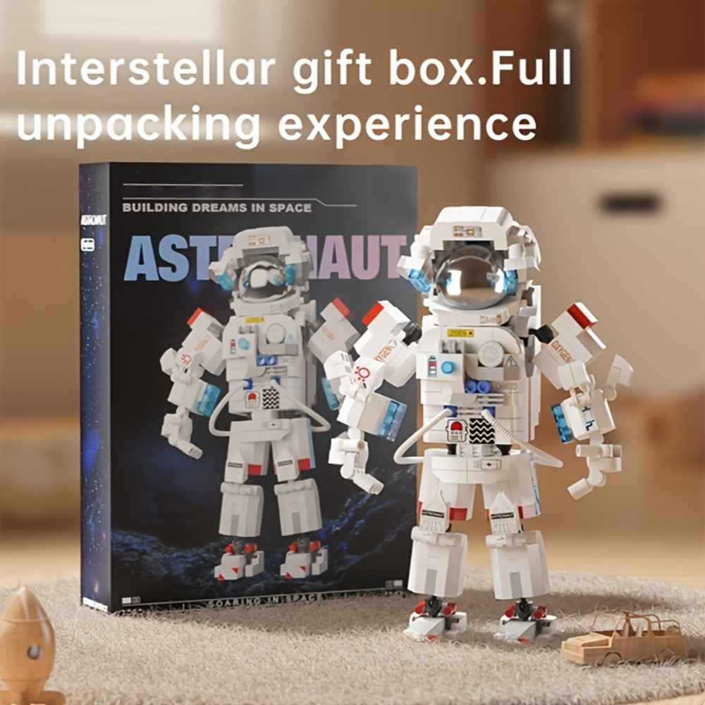 Astronaut Space Building Blocks 623 Piece Micro Particle DIY Kit – Space-Themed Mini Bricks ABS Assembly Desk Decor Stress Relief Gift for Boys Girls Teens Adults Birthday Easter Christmas