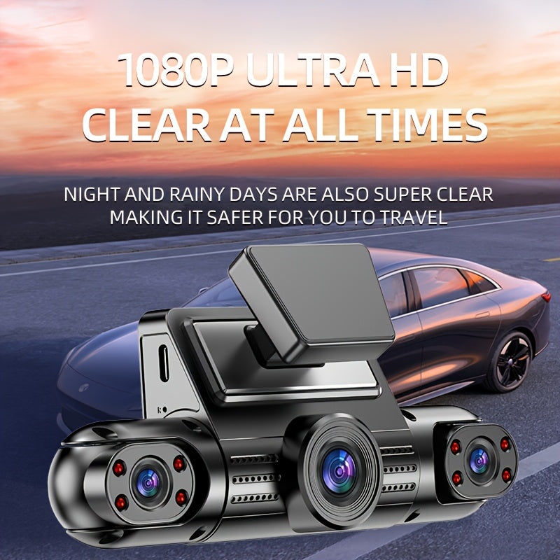 This Is a Comprehensive Driving Recorder Set Featuring Four Lenses, Offering 360-Degree Coverage with 1080P Resolution for The Front And 720P for The Rear, Sides, And Full Display. It Includes High-Definition Night Vision, WDR, G Sensor