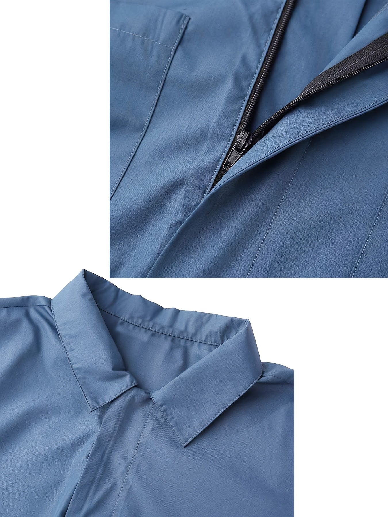 Men's Hooded Coveralls - Full-Zip One-Piece Design Style 8709