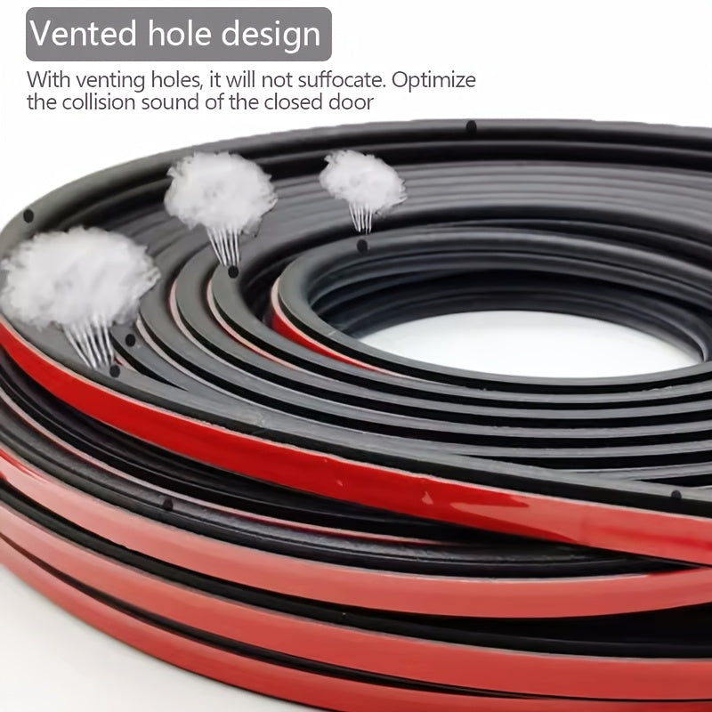 16.73Ft/510Cm Noise Reduction Car Door Window Sealing Strips, Universal Self-Adhesive Rubber Strip, Automotive Seal Strip, Sound Insulation Effect, Shock Absorption, Suitable for Cars, Trucks, Suvs, Rvs