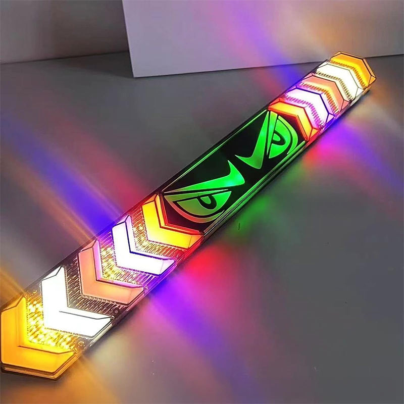 24-inch Devil Eye LED Truck Tailgate Lights, Red Sequential Rotating LED Light，RGB Flashing LED Truck Light Bar for Heavy Duty Trucks/Vans/RVs